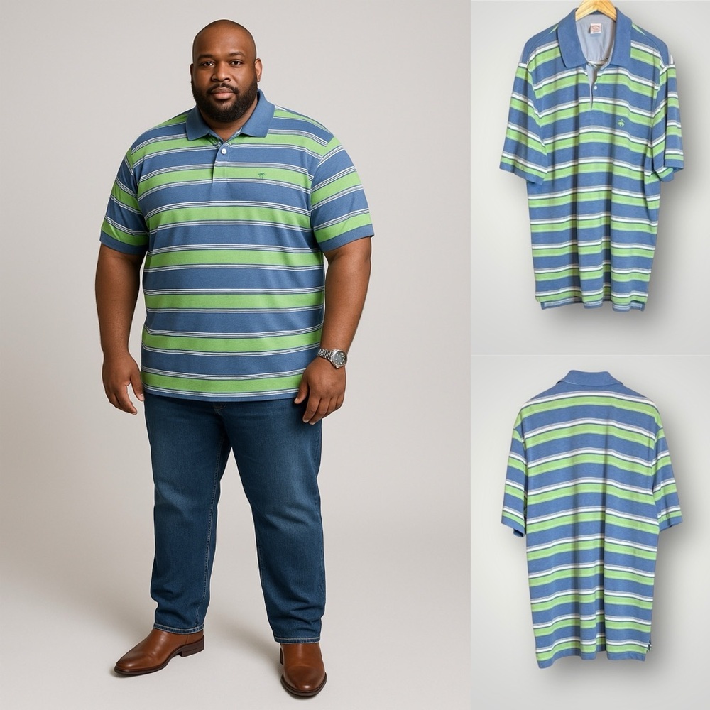 Brooks Brothers | Striped Performance Polo Short Sleeve Preppy EUC